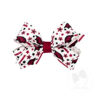 Mini Arkansas Logo Print Hair Bow