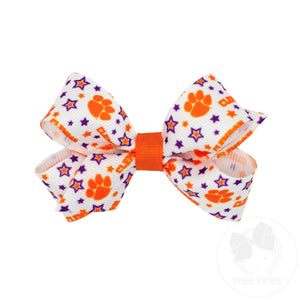 Mini Clemson Logo Print Hair Bow