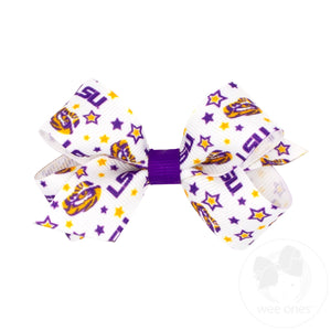 Mini Louisiana State Logo Print Hair Bow