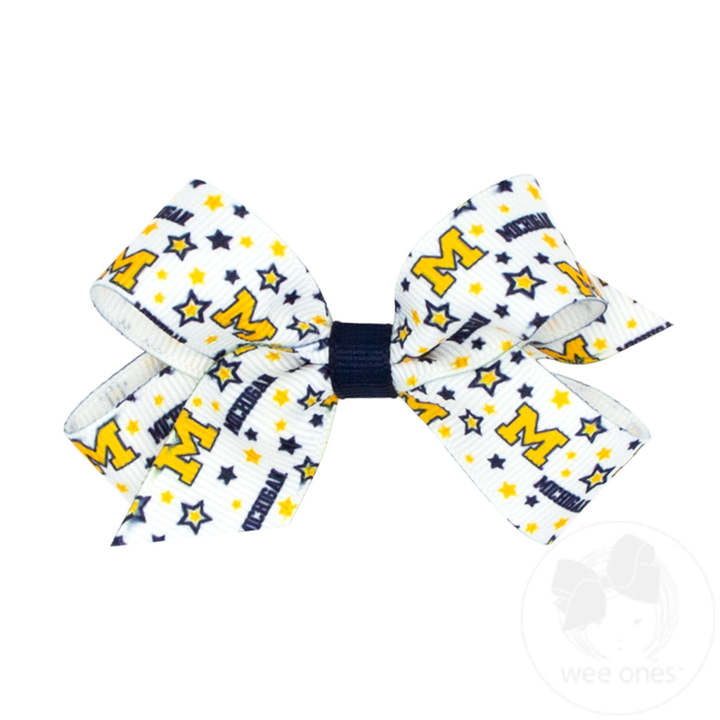 Mini Michigan Logo Print Hair Bow