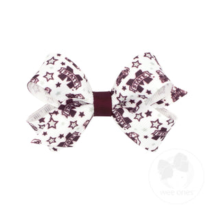 Mini Mississippi State Logo Print Hair Bow