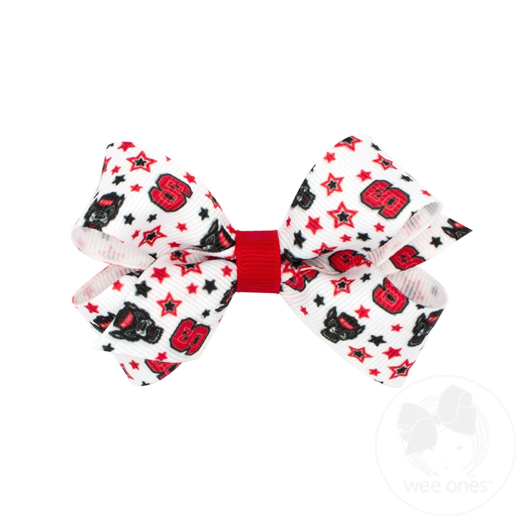 Mini North Carolina State Logo Print Hair Bow