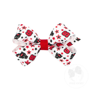 Mini North Carolina State Logo Print Hair Bow