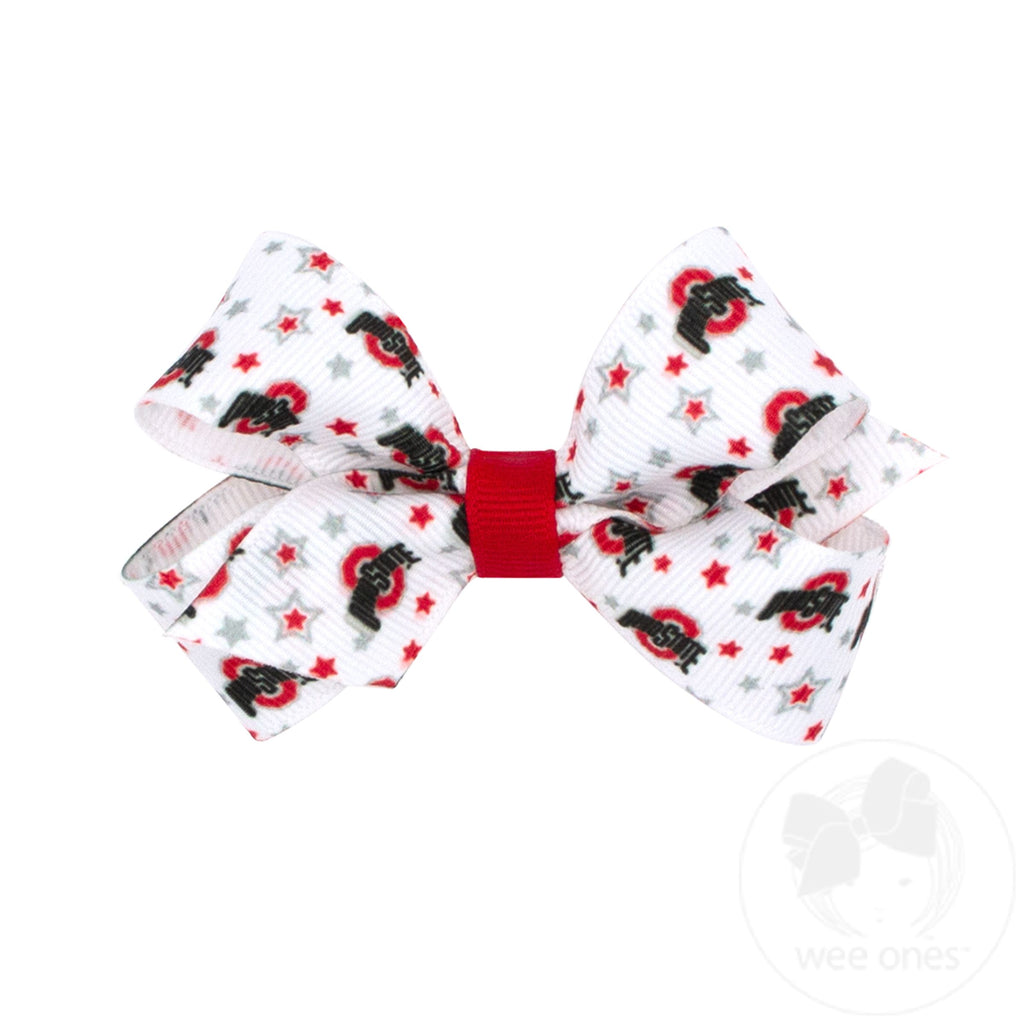 Mini Ohio State Logo Print Hair Bow