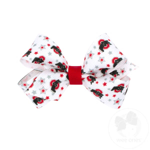 Mini Ohio State Logo Print Hair Bow