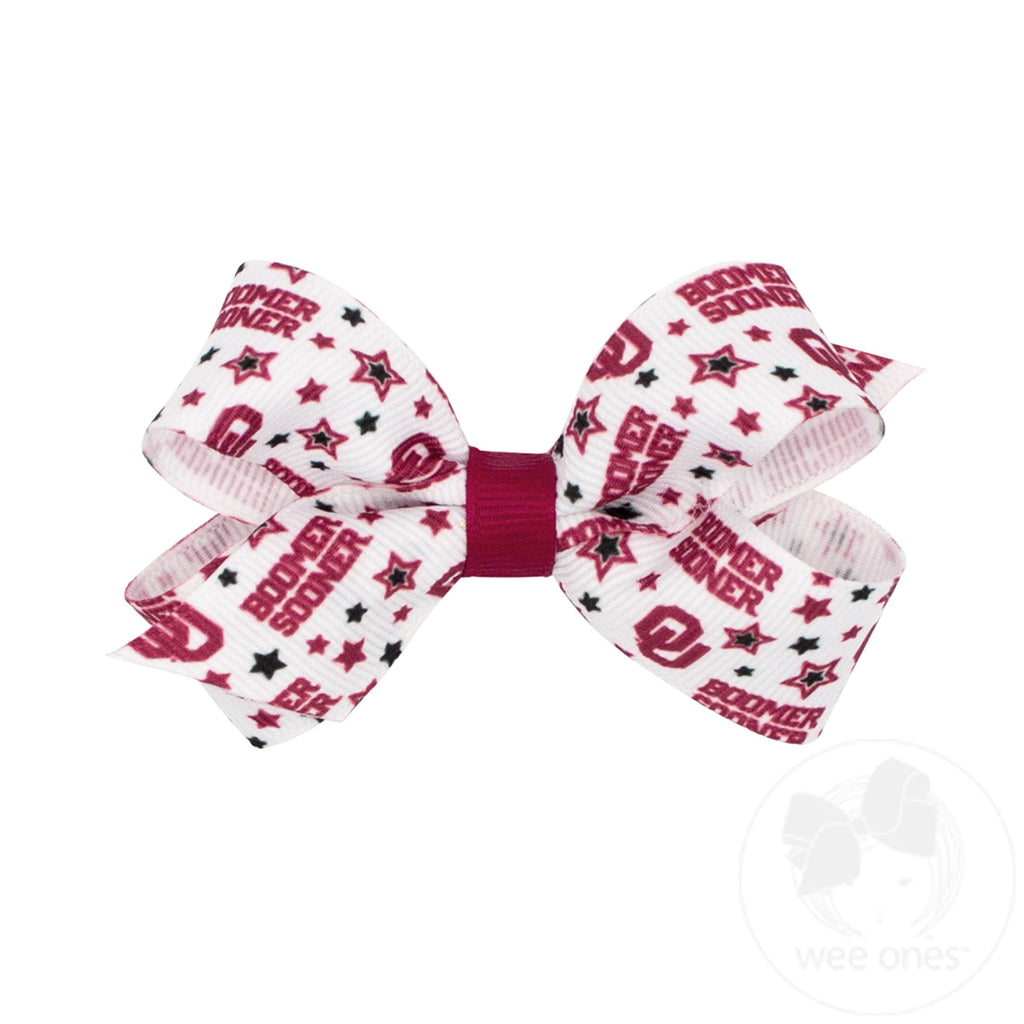 Mini Oklahoma Logo Print Hair Bow