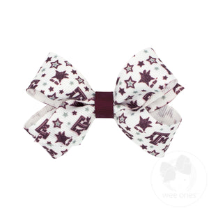 Mini Signature Collegiate Logo Print Grosgrain Hair Bow