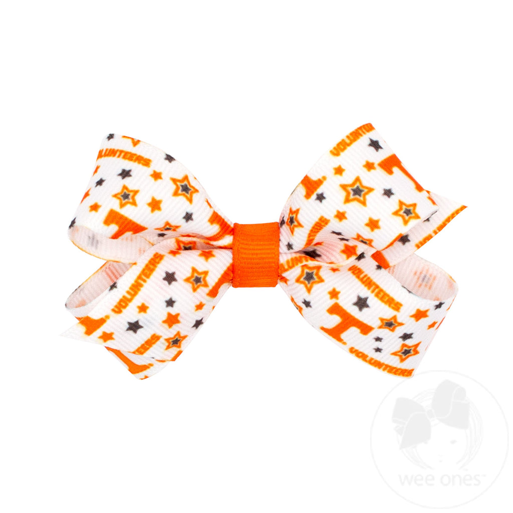 Mini Signature Collegiate Logo Print Grosgrain Hair Bow