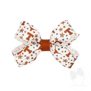 Mini Signature Collegiate Logo Print Grosgrain Hair Bow