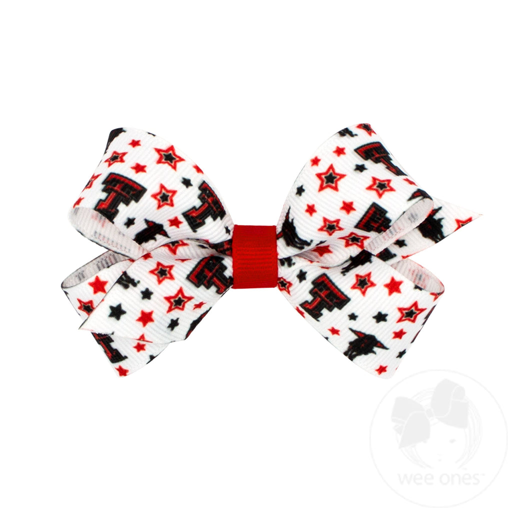 Mini Texas Tech Logo Print Hair Bow