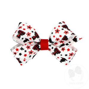 Mini Texas Tech Logo Print Hair Bow