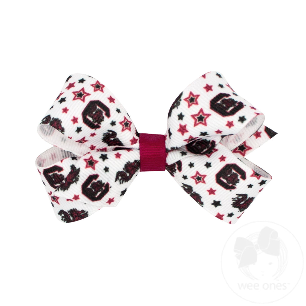 Mini Signature Collegiate Logo Print Grosgrain Hair Bow