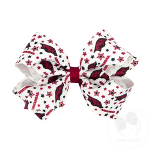 Medium Arkansas Logo Print Hair Bow