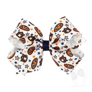 Medium Auburn Logo Print Hair Bow