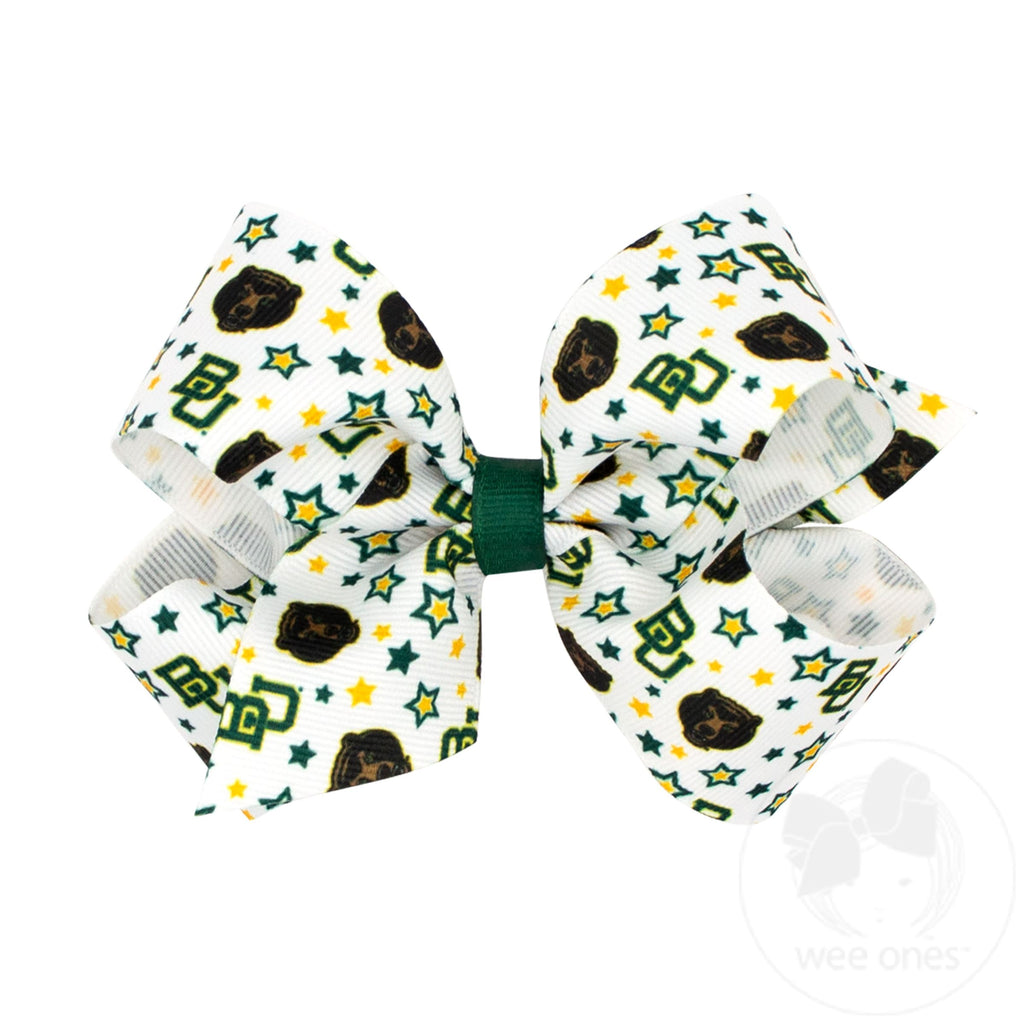 Medium Signature Collegiate Logo Print Grosgrain Hair Bow