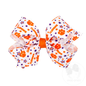 Medium Clemson Logo Print Hair Bow