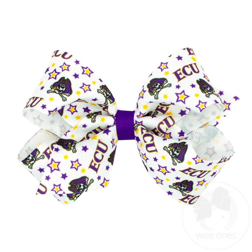 Medium East Carolina Logo Print Hair Bow