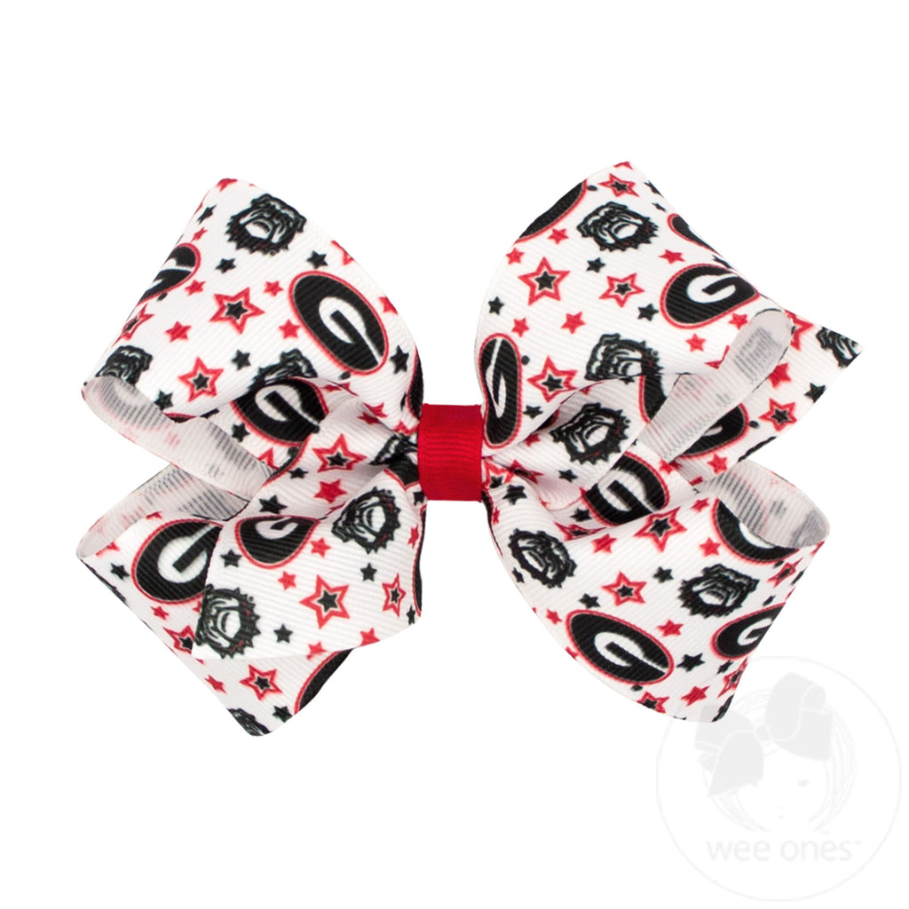 Medium Signature Collegiate Logo Print Grosgrain Hair Bow