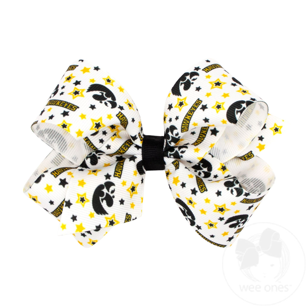 Medium Iowa Logo Print Hair Bow