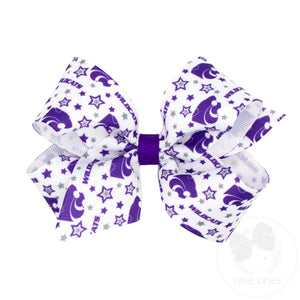 Medium Kansas State Logo Print Hair Bow