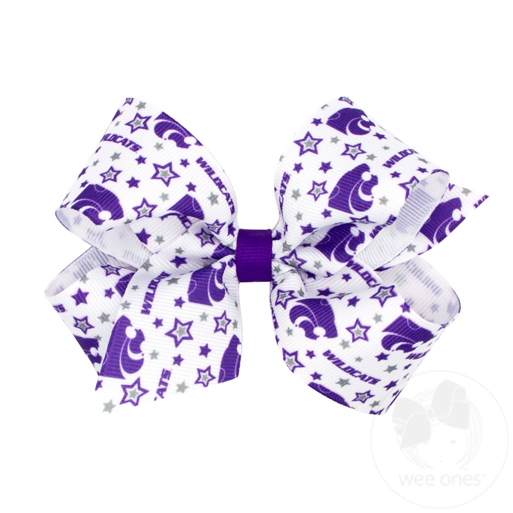 Medium Kansas State Logo Print Hair Bow