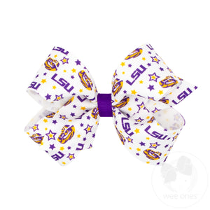 Medium Signature Collegiate Logo Print Grosgrain Hair Bow