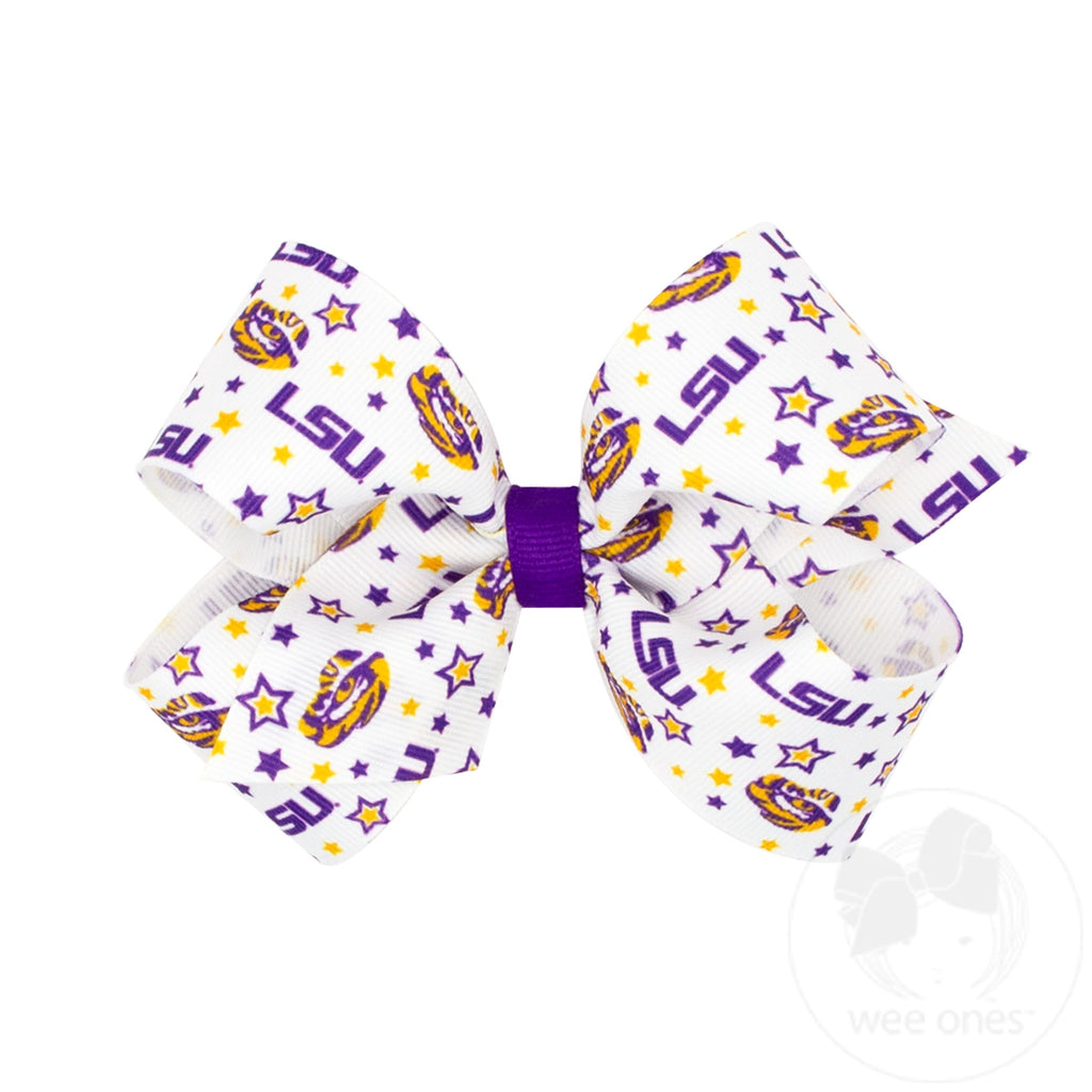 Medium Louisiana State Logo Print Hair Bow
