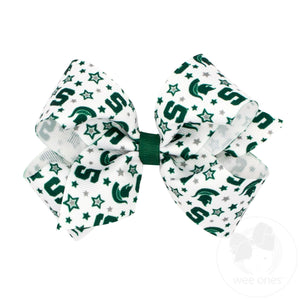 Medium Michigan State Logo Print Hair Bow