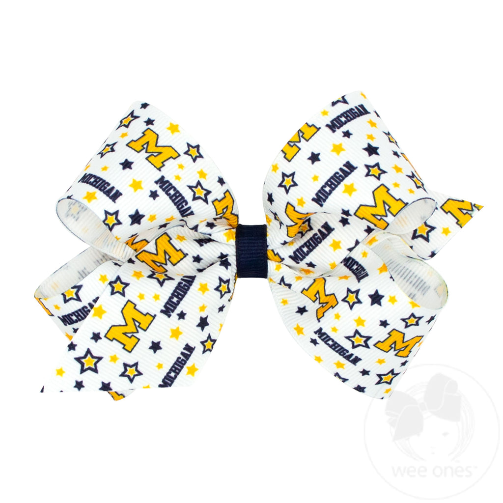 Medium Signature Collegiate Logo Print Grosgrain Hair Bow