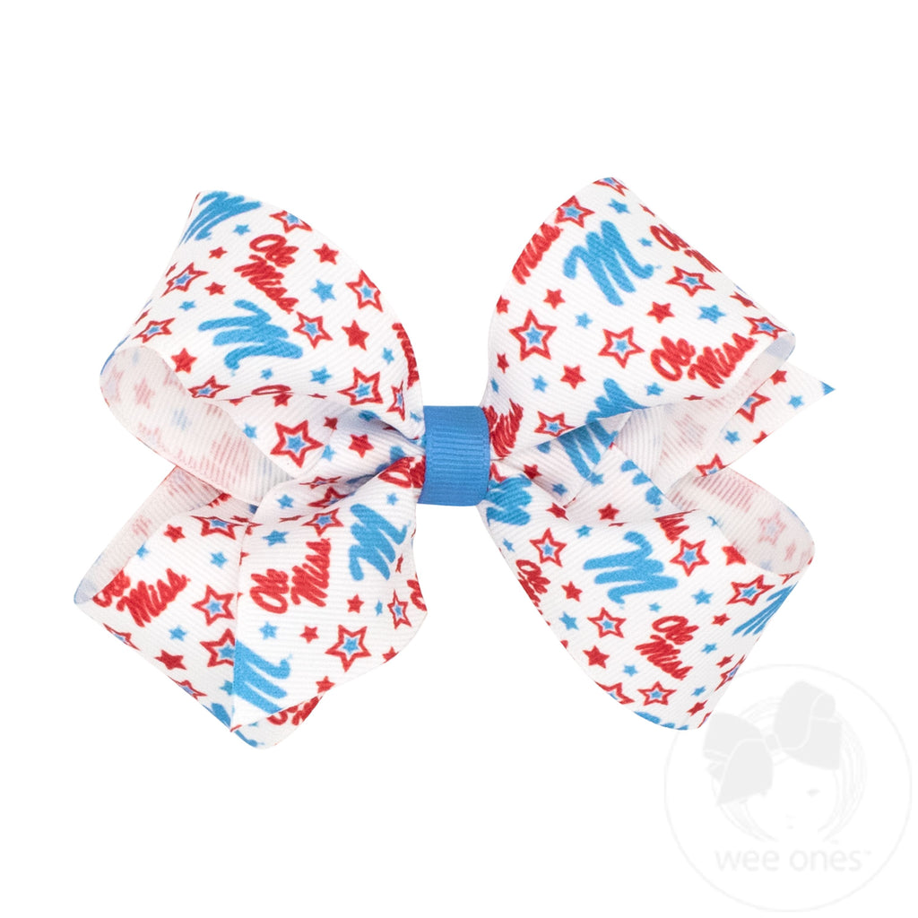 Medium Ole Miss Logo Print Hair Bow