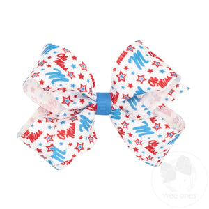 Medium Ole Miss Logo Print Hair Bow