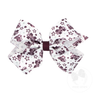 Medium Signature Collegiate Logo Print Grosgrain Hair Bow