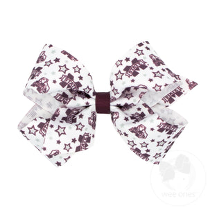 Medium Mississippi State Logo Print Hair Bow