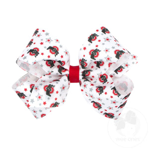 Medium Signature Collegiate Logo Print Grosgrain Hair Bow