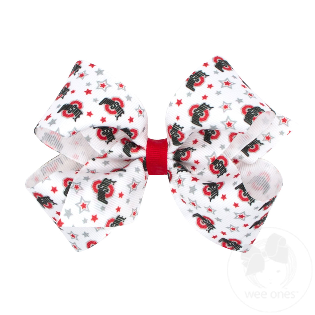 Medium Ohio State Logo Print Hair Bow