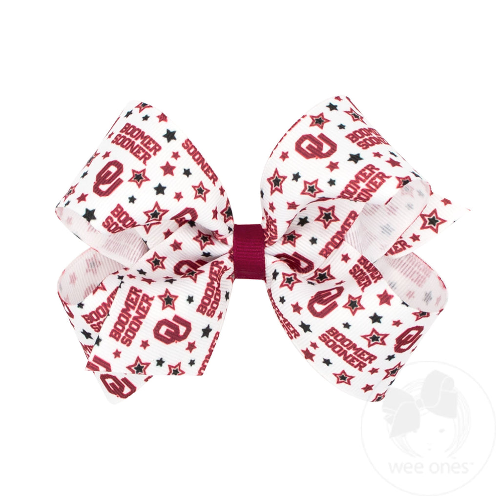 Medium Signature Collegiate Logo Print Grosgrain Hair Bow