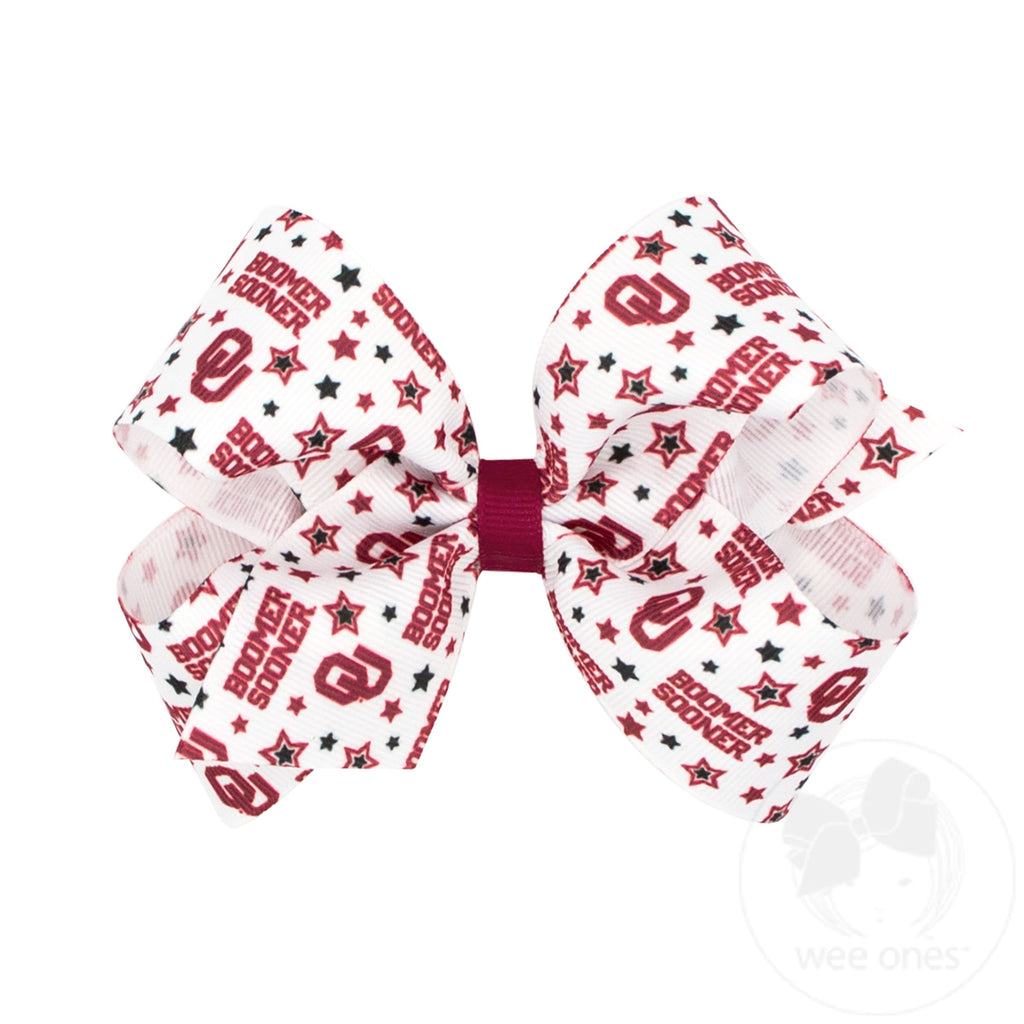 Medium Oklahoma Logo Print Hair Bow