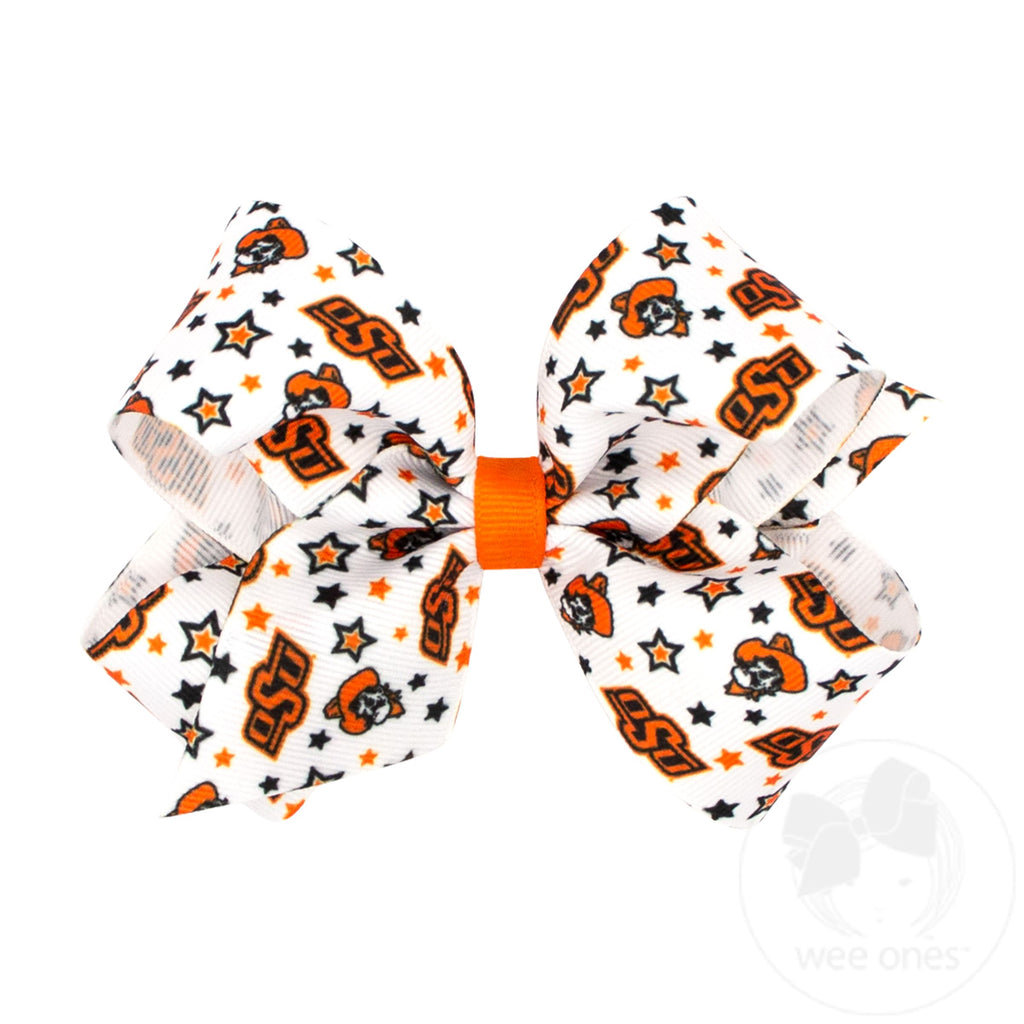 Medium Oklahoma State Logo Print Hair Bow