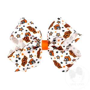 Medium Oklahoma State Logo Print Hair Bow