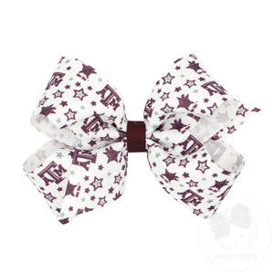 Medium Signature Collegiate Logo Print Grosgrain Hair Bow