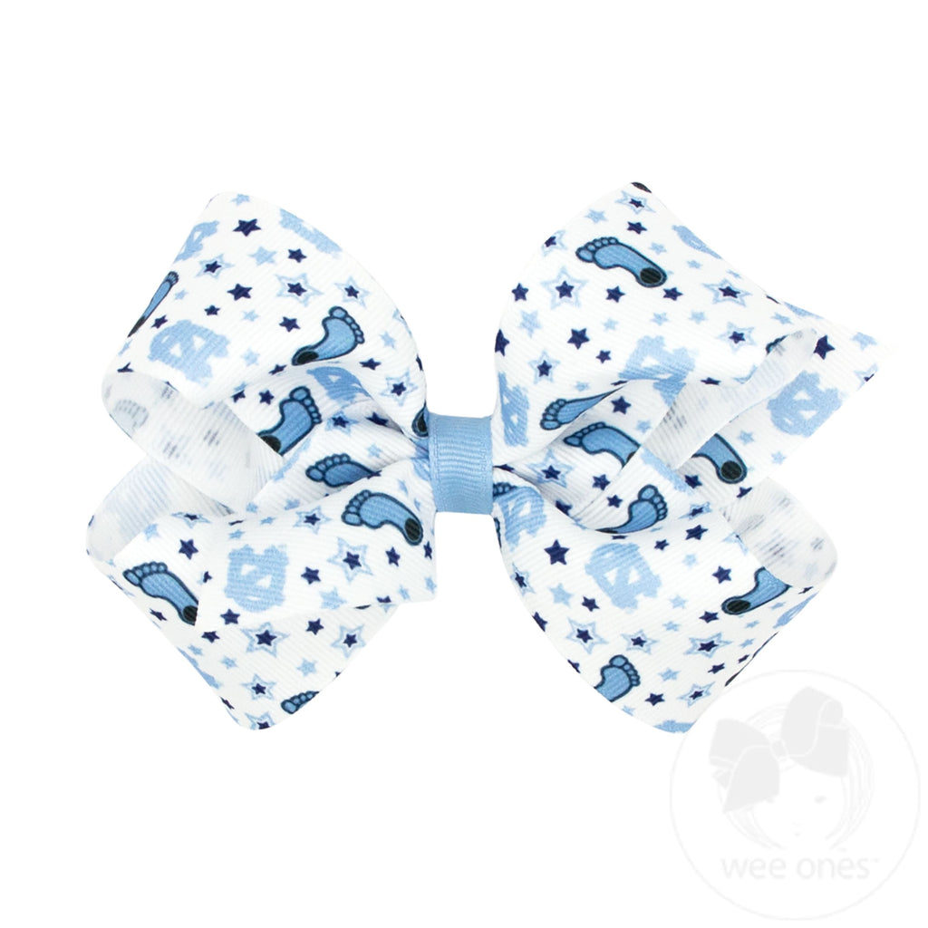 Medium North Carolina Logo Print Hair Bow