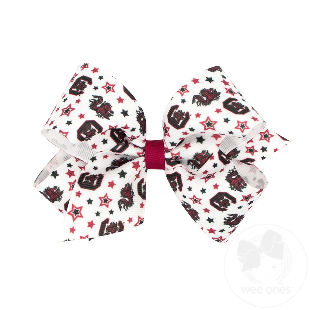 Medium Signature Collegiate Logo Print Grosgrain Hair Bow