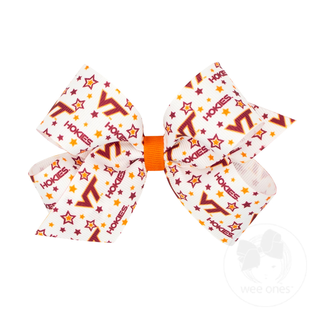 Medium Virginia Tech Logo Print Hair Bow