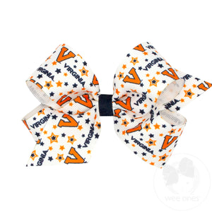 Medium Signature Collegiate Logo Print Grosgrain Hair Bow