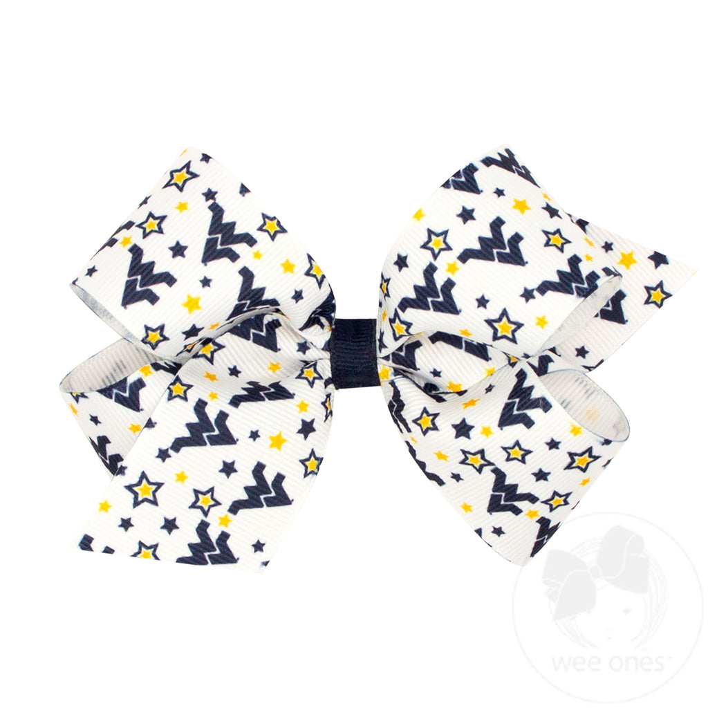 Medium Signature Collegiate Logo Print Grosgrain Hair Bow