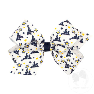 Medium Signature Collegiate Logo Print Grosgrain Hair Bow