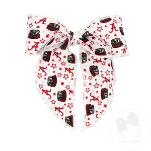 Medium Signature Collegiate Logo Print Fabric Bowtie With Knot and Tails