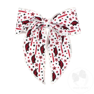 Medium Signature Collegiate Logo Print Fabric Bowtie With Knot and Tails