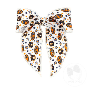 Medium Signature Collegiate Logo Print Fabric Bowtie With Knot and Tails