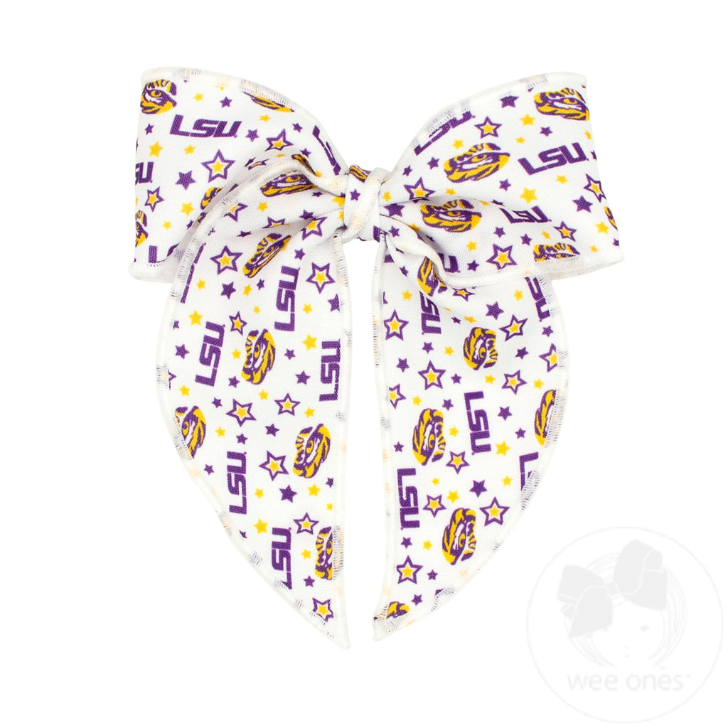 Medium Signature Collegiate Logo Print Fabric Bowtie With Knot and Tails
